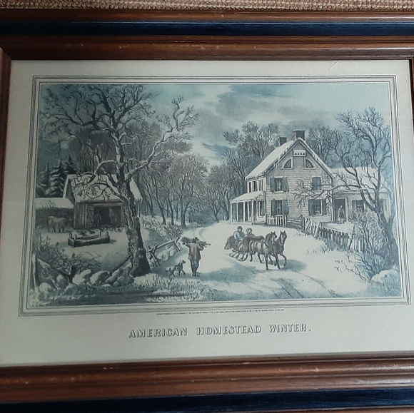 CURRIER AND IVES SEASON FRAMED PRINTS - Picture 2 of 5